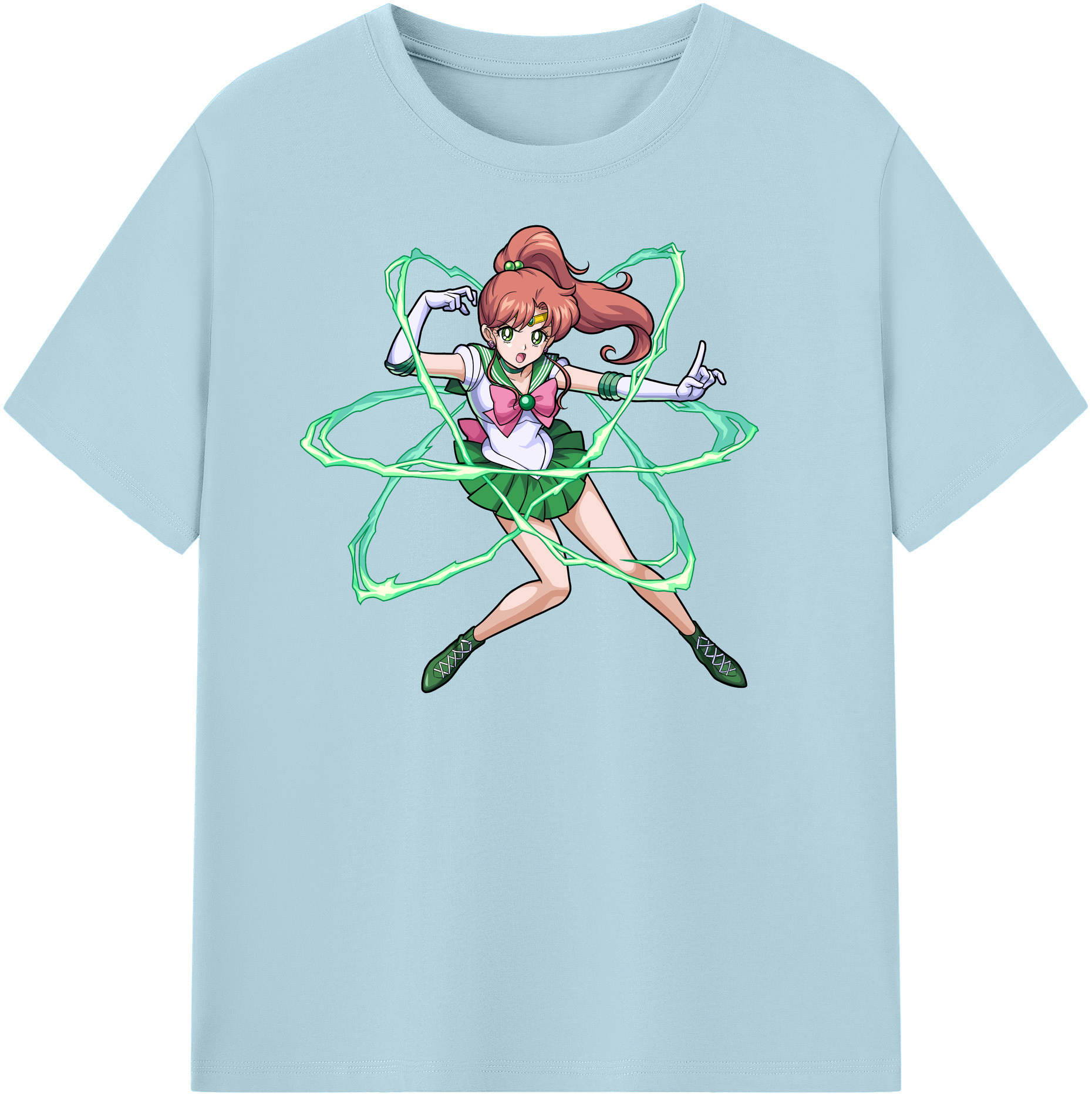（画像用） 美少女戦士セーラームーン 木野 まこと きの まこと Sailor Moon Kino Makoto （セーラージュピター；Sailor Jupiter） 綿100％半袖Tシャツ（フロントプリント）